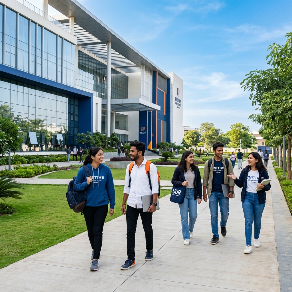 Students in campus, higher education Raipur